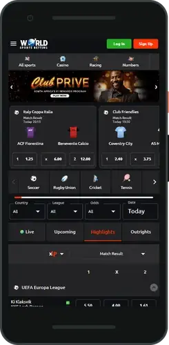 WorldSportsBetting casino login